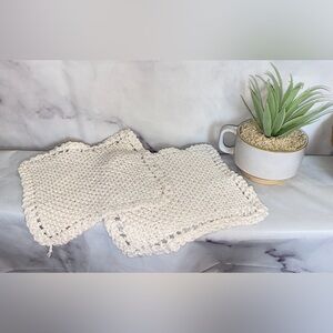 2 Vintage Hand Knit Washcloths (2)
